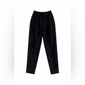 Christian Dior Separates Black Burnout Velvet Pants Size 4 Silk Lined